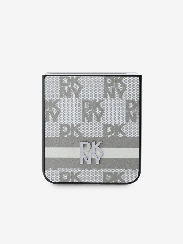 DKNY DKNY PU kožna stražnja maska ​​s kariranim uzorkom i prugama za Samsung Galaxy Z Flip 6 bež