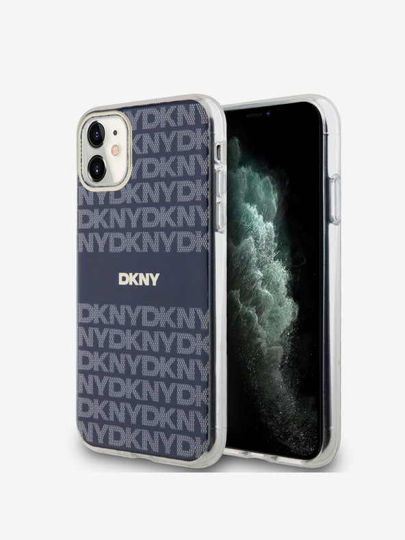 DKNY PC/TPU ponovljeni uzorak Tonal Stripe Magsafe stražnja maska ​​za iPhone 11 plava DKNY