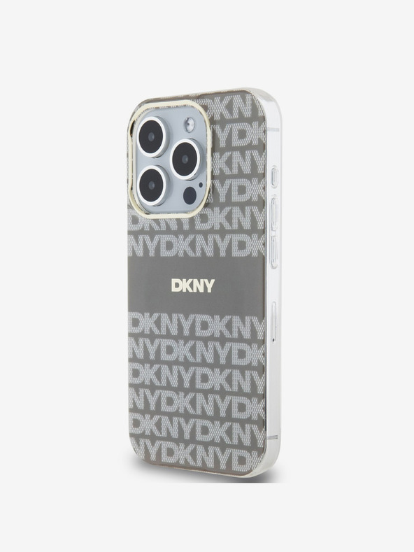 DKNY PC/TPU ponavljajući uzorak Tonal Stripe Magsafe stražnja maska ​​za iPhone 14 Pro Bež DKNY