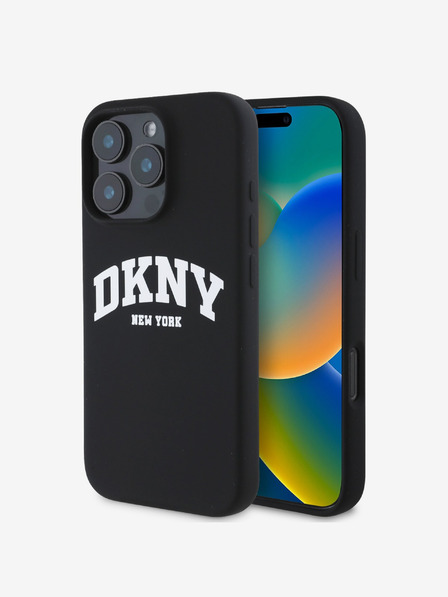 DKNY DKNY Liquid Silicone Arch Logo MagSafe stražnja maska ​​za iPhone 16 Pro Max crna
