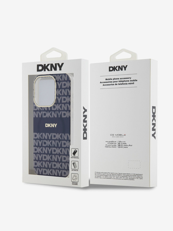 DKNY PC/TPU ponavljajući uzorak Tonal Stripe Magsafe stražnja maska ​​za iPhone 15 Pro Max plava DKNY