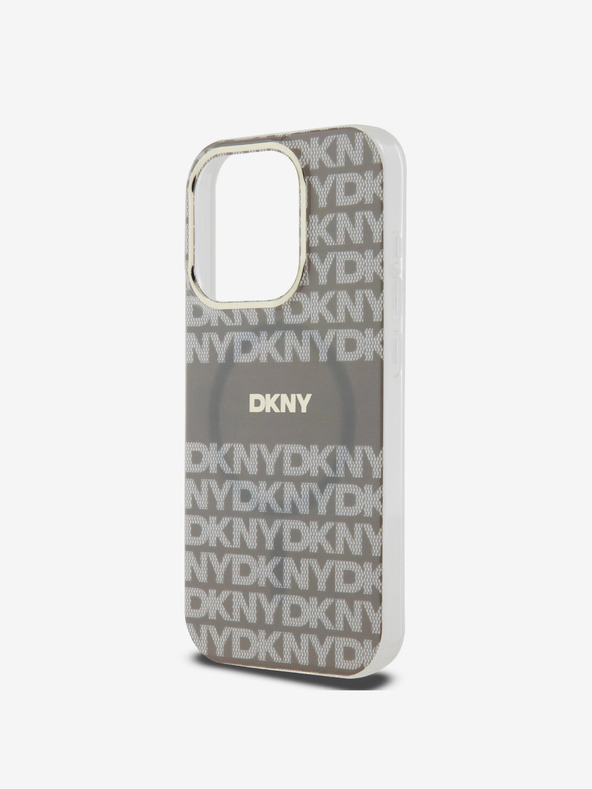 DKNY PC/TPU ponovljeni uzorak Tonal Stripe Magsafe stražnja maska ​​za iPhone 14 Pro Max bež DKNY