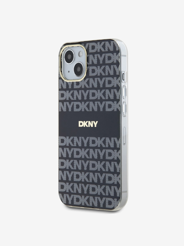 DKNY PC/TPU ponavljajući uzorak Tonal Stripe Magsafe stražnja maska ​​za iPhone 14 crna DKNY