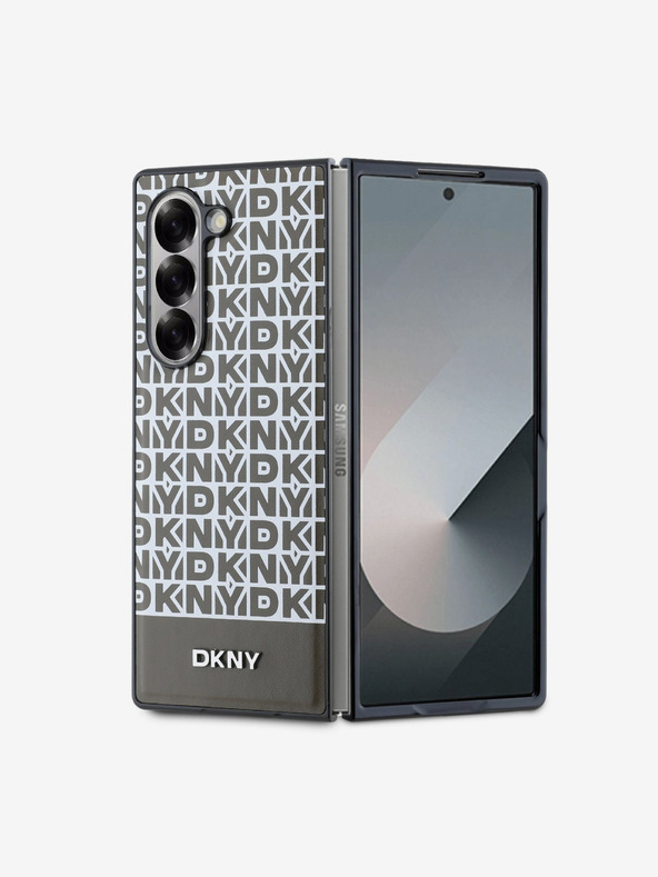 DKNY DKNY PU kožna donja traka s ponavljajućim uzorkom MagSafe stražnja maska ​​za Samsung Galaxy Z Fold 6 smeđa