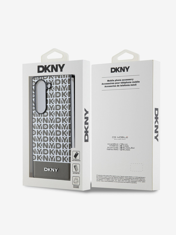 DKNY DKNY PU kožna donja traka s ponavljajućim uzorkom MagSafe stražnja maska ​​za Samsung Galaxy Z Fold 6 smeđa