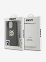 DKNY PU Leather Stack Logo Wrist Strap Zadní Kryt pro iPhone 16 Pro Max Green Etui za telefon