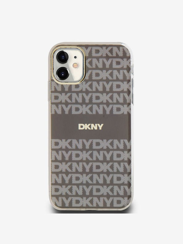 DKNY PC/TPU ponovljeni uzorak Tonal Stripe Magsafe stražnja maska ​​za iPhone 11 bež DKNY