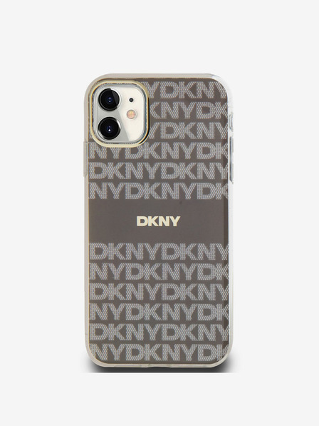 DKNY PC/TPU ponovljeni uzorak Tonal Stripe Magsafe stražnja maska ​​za iPhone 11 bež DKNY