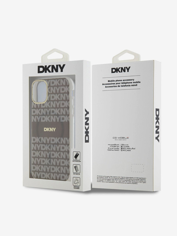 DKNY PC/TPU ponovljeni uzorak Tonal Stripe Magsafe stražnja maska ​​za iPhone 11 bež DKNY