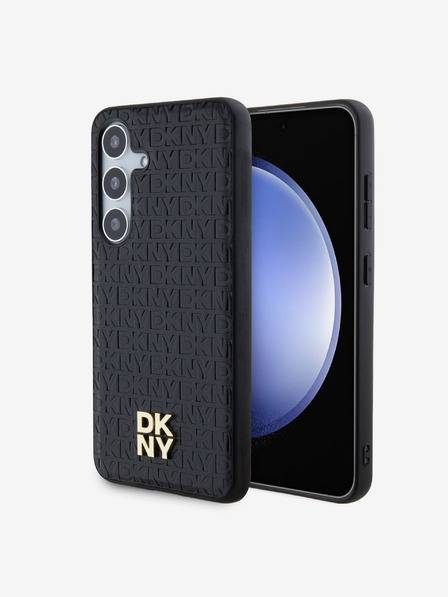 DKNY DKNY PU kožna ponovljena šara logotipa Magsafe stražnja maska ​​za Samsung Galaxy S24+ crna