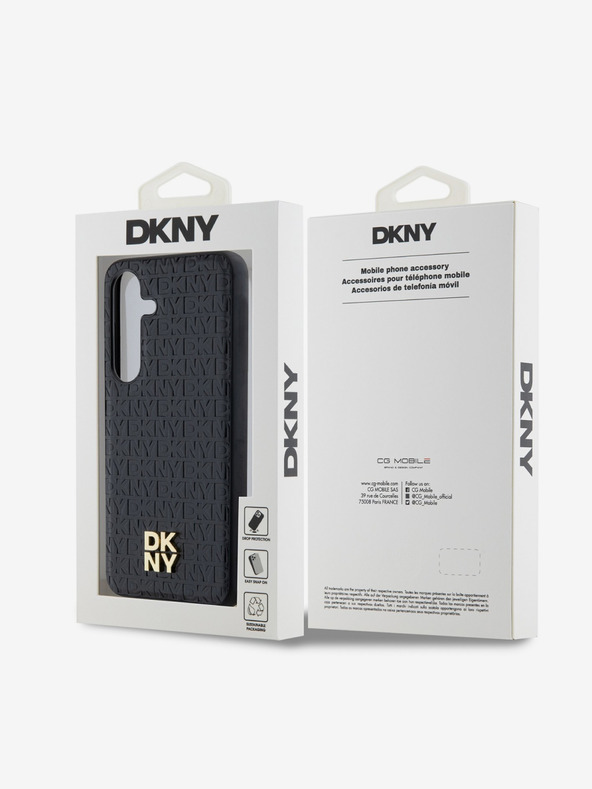 DKNY DKNY PU kožna ponovljena šara logotipa Magsafe stražnja maska ​​za Samsung Galaxy S24+ crna