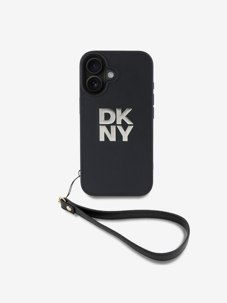 DKNY DKNY PU kožna stražnja maska ​​s logotipom narukvice za iPhone 16 crna