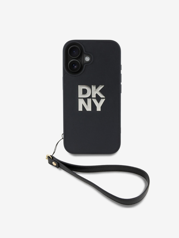 DKNY DKNY PU kožna stražnja maska ​​s logotipom narukvice za iPhone 16 crna