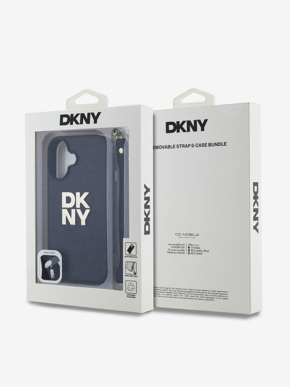 DKNY DKNY PU kožna stražnja maska ​​s logotipom narukvice za iPhone 16 crna