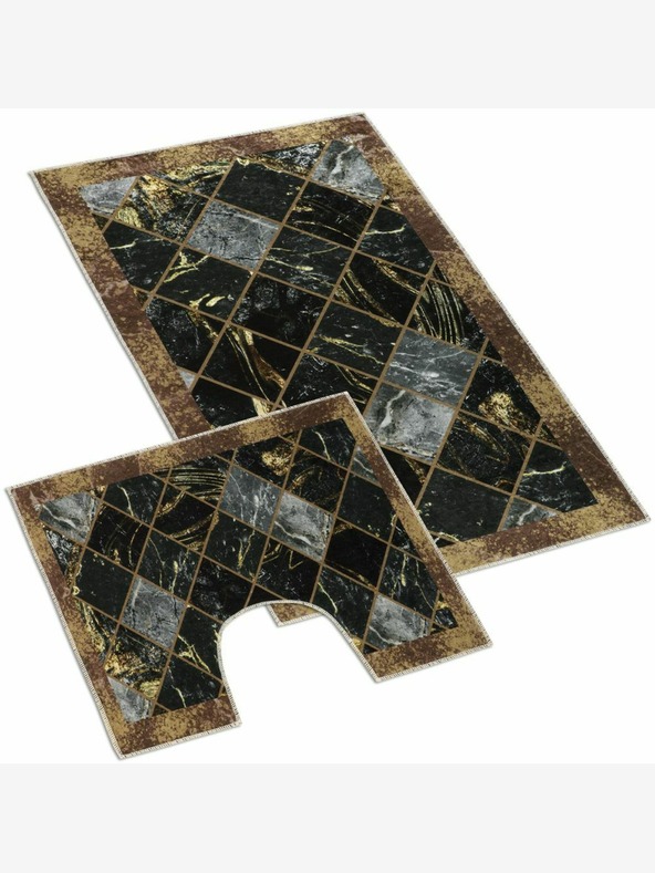 Bellatex Otirač za kupaonicu i WC smeđi mramor 3D Bellatex