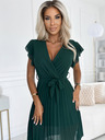 numoco Šifonska plisirana haljina s naboranim izrezom - Numoco zelena