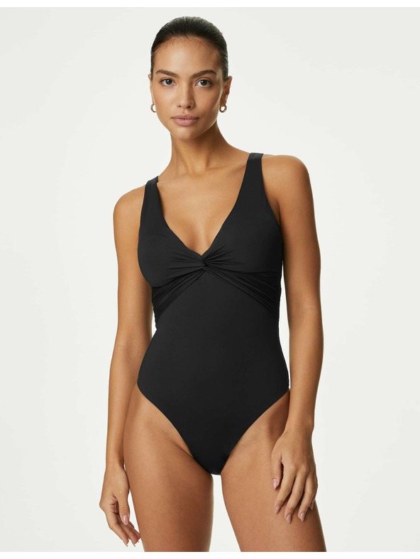 Marks & Spencer Marks & Spencer crni kupaći kostim za oblikovanje trbuščića s niskim izrezom