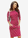 numoco Sportska haljina na vezanje i džepove - bordo + točkice Numoco
