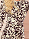 numoco Asimetrična haljina s volanima i naborima - leopard print Numoco