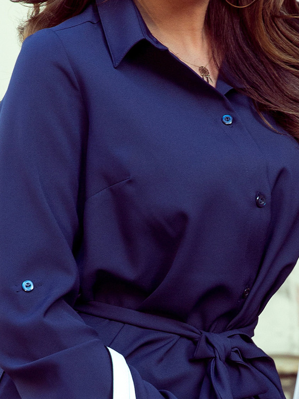 numoco Haljina košulja na kopčanje - tamnoplava Numoco