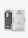 DKNY DKNY PU kožna stražnja maska ​​s kariranim uzorkom i prugama za iPhone 16 Pro Max crna