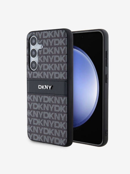 DKNY PC/TPU stražnja maska ​​s tonskim prugama s ponavljajućim uzorkom za Samsung S24 crna DKNY