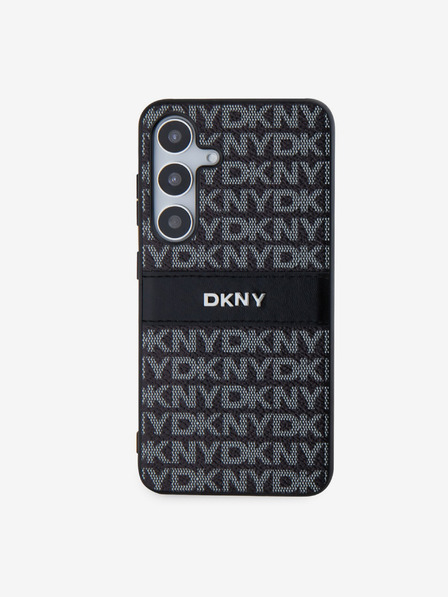 DKNY PC/TPU stražnja maska ​​s tonskim prugama s ponavljajućim uzorkom za Samsung S24 crna DKNY