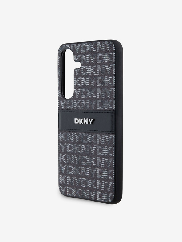 DKNY PC/TPU stražnja maska ​​s tonskim prugama s ponavljajućim uzorkom za Samsung S24 crna DKNY