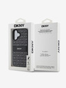 DKNY DKNY PU kožna stražnja maska ​​s ponavljajućim uzorkom u tonskim prugama za iPhone 16 Plus crna