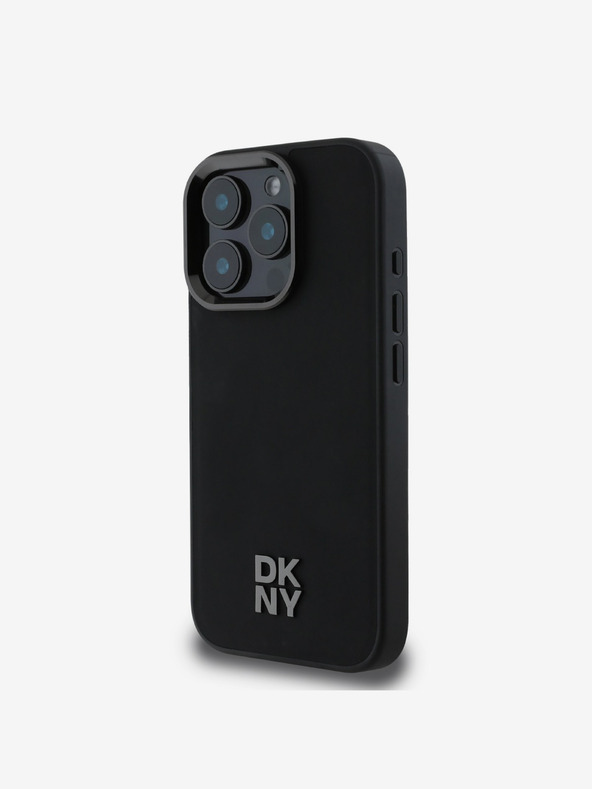 DKNY DKNY PU kožni logotip Magsafe stražnja maska ​​za iPhone 16 Pro crna