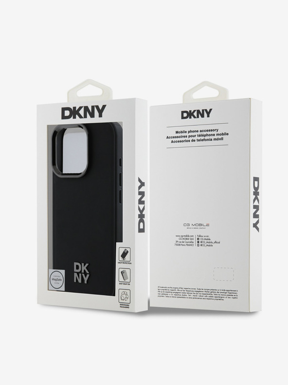 DKNY DKNY PU kožni logotip Magsafe stražnja maska ​​za iPhone 16 Pro crna