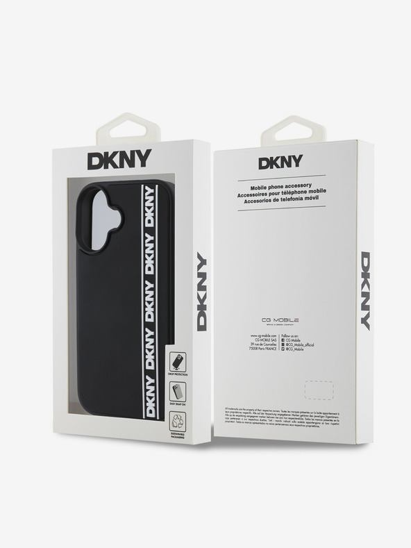 DKNY DKNY stražnja maska ​​s 3D gumenim repetitorskim logotipom za iPhone 16 crna