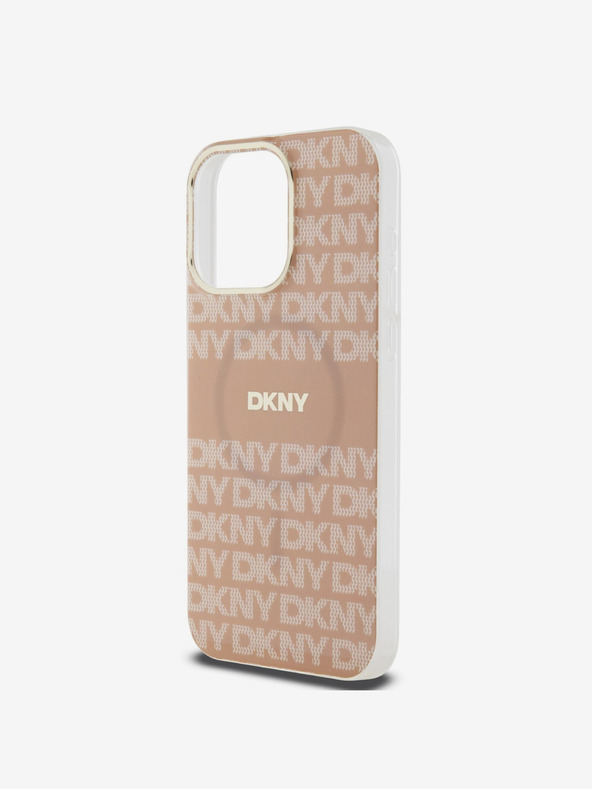 DKNY PC/TPU ponavljajući uzorak Tonal Stripe Magsafe stražnja maska ​​za iPhone 15 Pro Max Pink DKNY