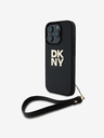 DKNY DKNY PU kožna stražnja maska ​​s logotipom narukvice za iPhone 16 Pro crna