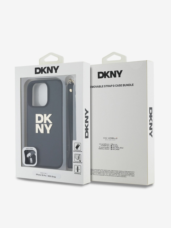 DKNY DKNY PU kožna stražnja maska ​​s logotipom narukvice za iPhone 16 Pro crna
