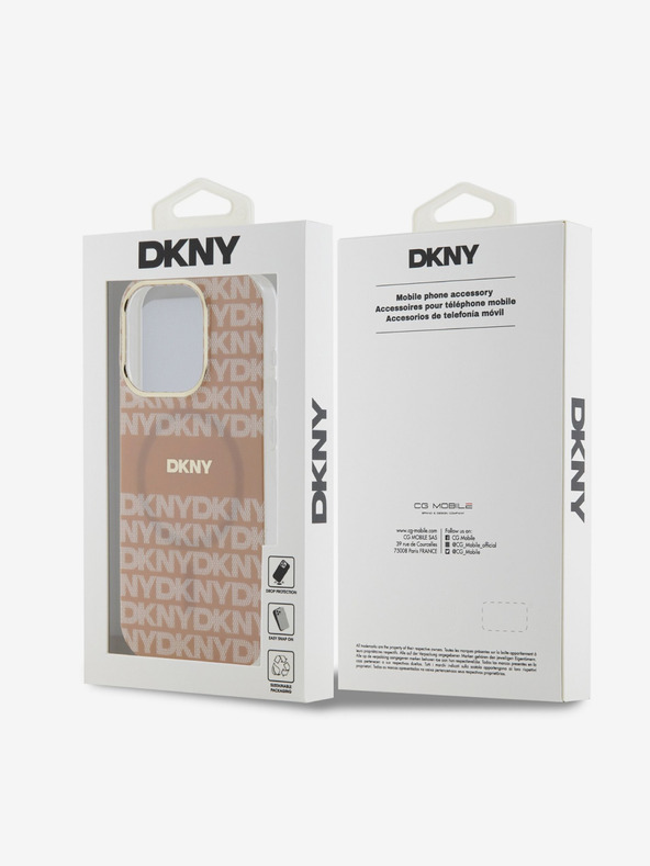DKNY PC/TPU Ponavljajući uzorak Tonal Stripe Magsafe stražnja maska ​​za iPhone 13 Pro Pink DKNY