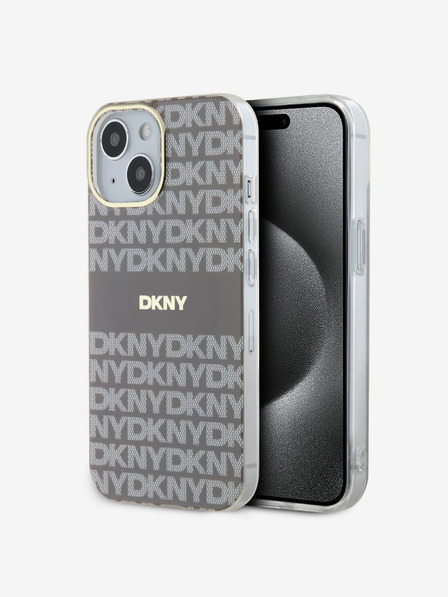 DKNY PC/TPU ponovljeni uzorak Tonal Stripe Magsafe stražnja maska ​​za iPhone 14 bež DKNY
