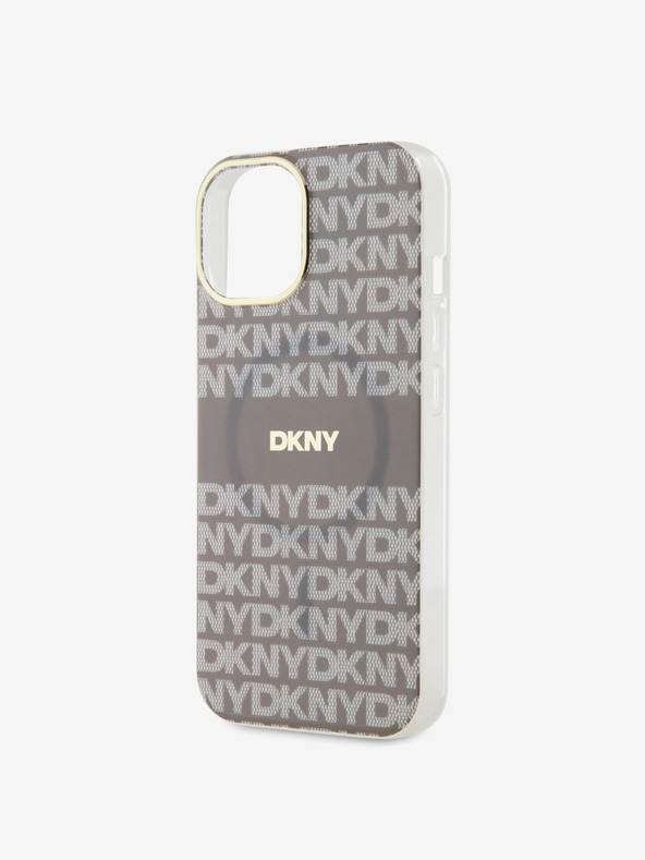 DKNY PC/TPU ponovljeni uzorak Tonal Stripe Magsafe stražnja maska ​​za iPhone 14 bež DKNY