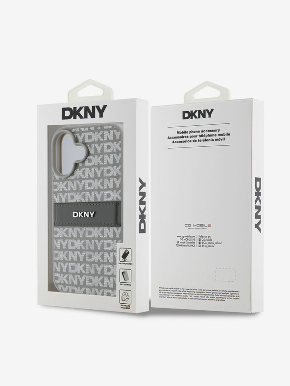 DKNY DKNY stražnja maska ​​s prugastim tonskim uzorkom od PU kože za iPhone 16 bež
