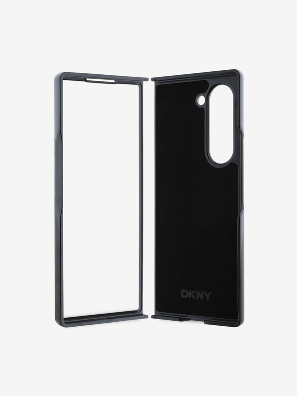 DKNY DKNY PU kožna stražnja maska ​​s kariranim uzorkom i prugama za Samsung Galaxy Z Fold 6 crna