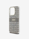 DKNY PC/TPU Ponavljajući uzorak Tonal Stripe Magsafe stražnja maska ​​za iPhone 15 Pro Max Bež DKNY
