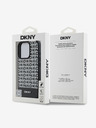 DKNY DKNY PU kožna donja traka s ponavljajućim uzorkom MagSafe stražnja maska ​​za iPhone 16 Pro Max crna