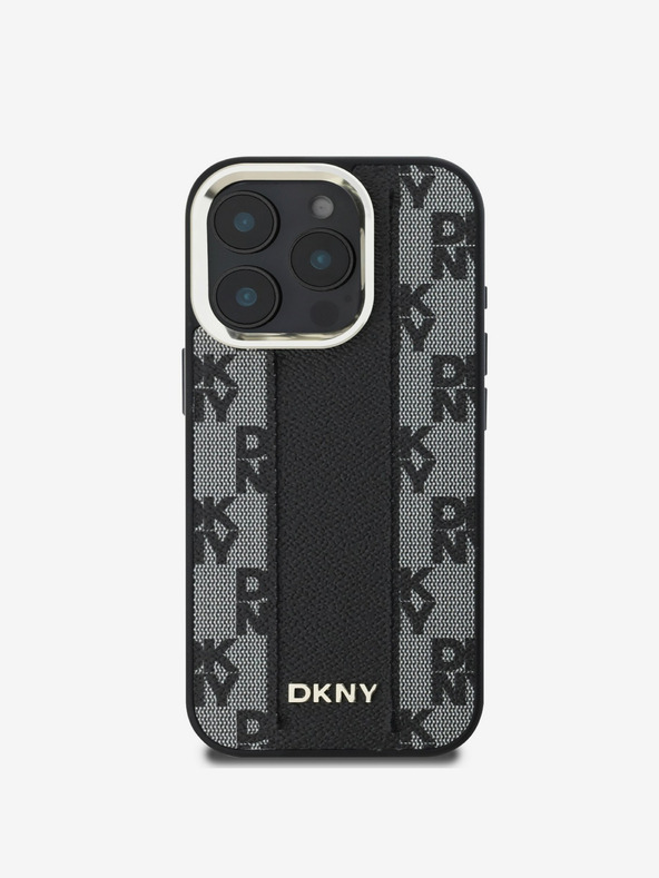 DKNY DKNY PU kožna Magsafe stražnja maska ​​s kariranim uzorkom za iPhone 16 Pro Max crna