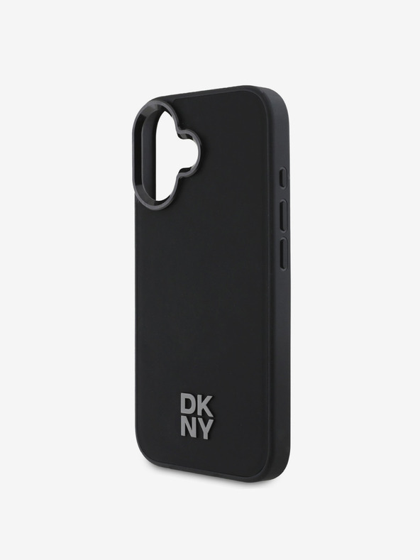 DKNY DKNY PU kožni logotip Magsafe stražnja maska ​​za iPhone 16 crna