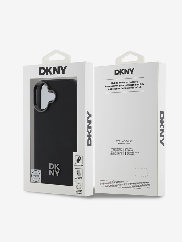 DKNY DKNY PU kožni logotip Magsafe stražnja maska ​​za iPhone 16 crna