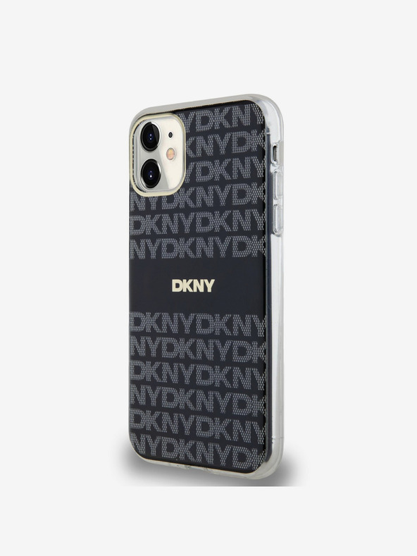 DKNY PC/TPU ponavljajući uzorak Tonal Stripe Magsafe stražnja maska ​​za iPhone 11 crna DKNY