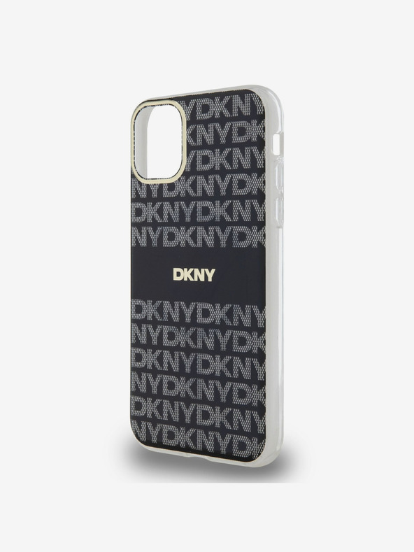 DKNY PC/TPU ponavljajući uzorak Tonal Stripe Magsafe stražnja maska ​​za iPhone 11 crna DKNY