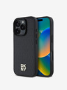 DKNY DKNY PU kožna ponovljena šara logotipa MagSafe stražnja maska ​​za iPhone 16 Pro Max crna