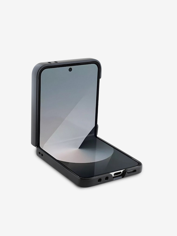 DKNY DKNY PU kožna stražnja maska ​​s kariranim uzorkom i prugama za Samsung Galaxy Z Flip 6 crna