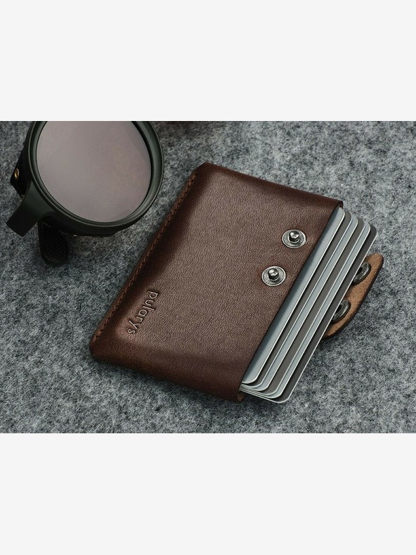 Pularys Pularys darovni set muški kožni hobi novčanik i privjesak za ključeve smeđi 189414102